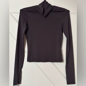 Princess Polly Charcoal Gray Long Sleeve Top-Mock Neck-Size 4